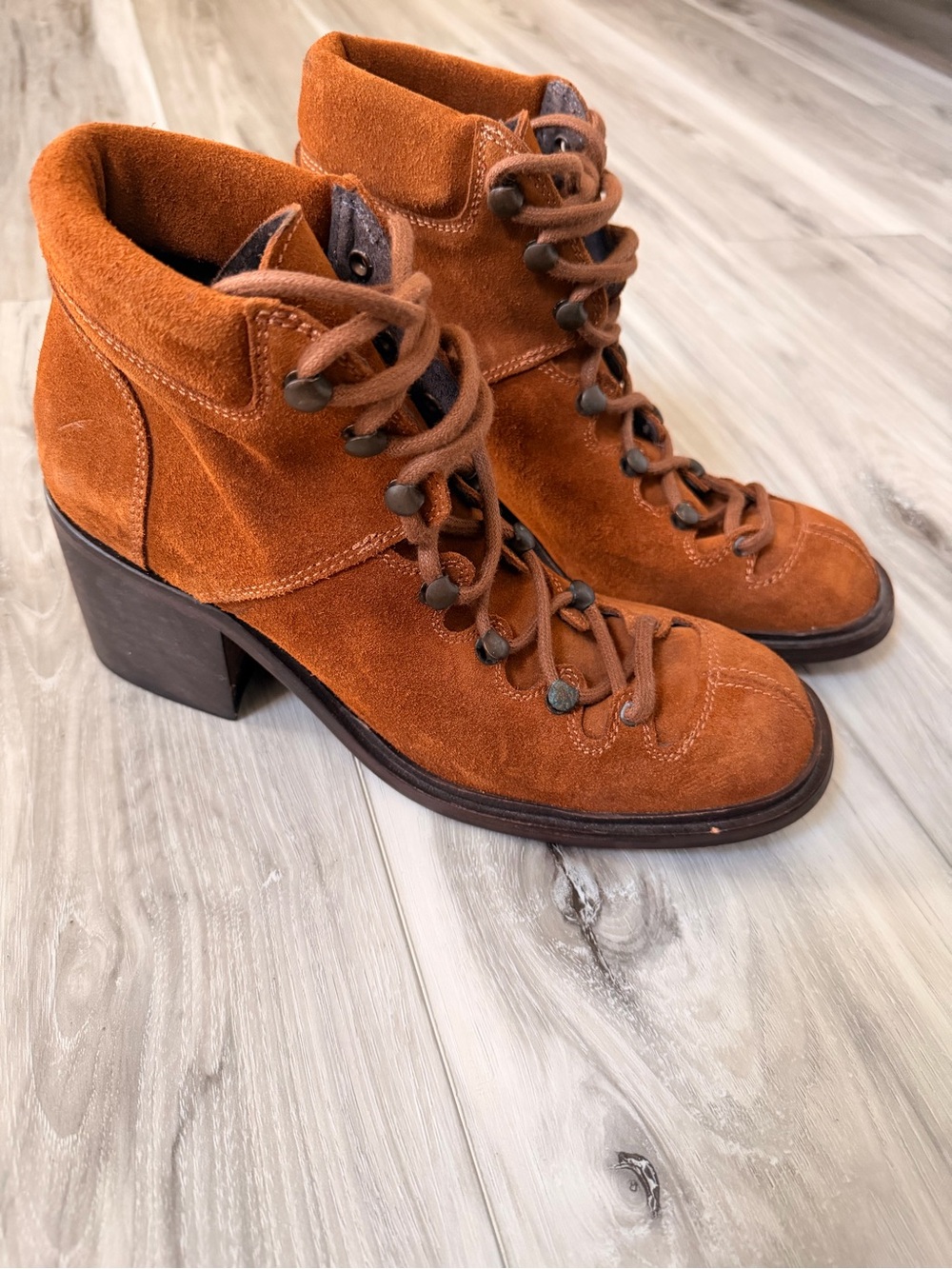 Jeffrey Campbell Vintage Rust Suede Block Heel Ankle Boots Women’s EU 40 US 9